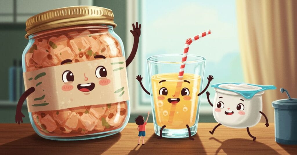 a cute cartoon stomach sleeping peacefully on a pillow below.