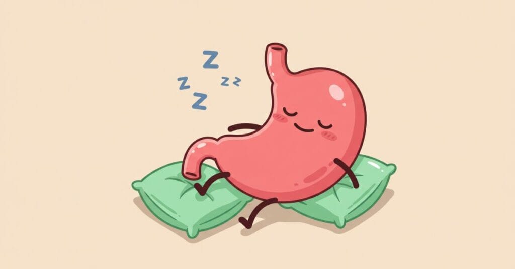 A whimsical digital cartoon of friendly, animated jars of sauerkraut and kombucha, and a dancing yogurt cup, representing fermented foods for gut health